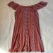 American Eagle Outfitters Dresses | American Eagle Outfitters Floral Off The Shoulder Cowgirl Flowy Button Dress | Color: Orange/Red | Size: Xl