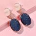 Anthropologie Jewelry | Anthropologie Gold Plated Navy Blue Cream Druzy Drop Earrings | Color: Blue/Cream | Size: Os