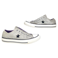 Converse Shoes | Converse All Star Womens 5.5 Silver Sparkle Glitter No Lace Slip On Shoes | Color: Silver/White | Size: 5.5