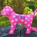 Pink Victoria's Secret Accessories | Collectible Victoria's Secret Pink Hot Pink Polka Dot Puppy Dog Vinyl Plush | Color: Pink/White | Size: Os