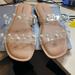 Torrid Shoes | Euc Torrid Sz 9.0 Ww Fits Like 9.5 Ww Clear Strap Sandal With Pearl Detail | Color: Tan/White | Size: 9