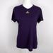 Adidas Tops | Adidas Climalite V Neck Short Sleeve T Shirt | Color: Green/Purple | Size: L
