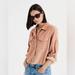 American Eagle Outfitters Tops | American Eagle Corduroy Cropped Raw Hem Button Front Shirt Jacket Shacket | Color: Brown/Tan | Size: M