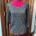 J. Crew Tops | J. Crew Nwot Charcoal Gray/Black Sequins Cotton Boat Neck Top Size Xs | Color: Black/Gray | Size: Xs