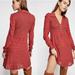 Free People Dresses | Free People Sz S Rain Or Shine Red Knit Long Sleeve Collared Mini Sweater Dress | Color: Orange/Red | Size: S