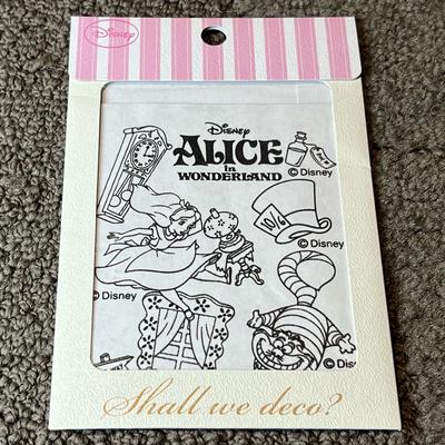 Disney Office | Alice In Wonderland Iron-On Decal Deco Official Disney Japan Exclusive Cheshire | Color: Black/White | Size: Os