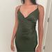 Zara Dresses | Dark Green Crossover Satin Dress | Color: Green | Size: Xs
