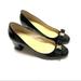 Kate Spade Shoes | Kate Spade Shiny Leather Pump Women Low Heel Bow Shoes Size 9 Black Round Toe | Color: Black | Size: 9