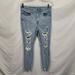 American Eagle Outfitters Jeans | American Eagle 360 Next Level Stretch Distressed Super Hi-Rise Jegging Blue Sz 8 | Color: Blue | Size: 8