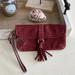 Coach Bags | Coach Suede Wristlet | Color: Cream | Size: Os