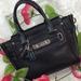 Coach Bags | Coach Mini Swagger Pebbled Leather Satchel | Color: Black/Silver | Size: 10”X6”