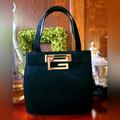 Gucci Bags | Gucci Black Suede G Logo Mini Square Tote Handbag | Color: Black/Gold | Size: Os