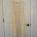 Free People Sweaters | Free People Off White Long Fuzzy Knit Vest Size Small | Color: Cream/White | Size: S