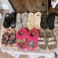 Michael Kors Shoes | 7 Pairs! Girls Summer Shoes Flip Flops Sandals Slippers Size 13-1 Guc | Color: Pink/Silver | Size: 13.5g