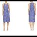 Anthropologie Dresses | Anthropologie Blue Pattern Cotton Racerback Midi Xs | Color: Blue/White | Size: Xs