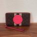 Coach Bags | Coach Dempsey Large Phone Wallet In Signature Jacquard With Stripe And Coach Pat | Color: Red | Size: Os