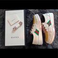 Gucci Shoes | New Gucci Men's Agrado Leather Boat Shoes Size 10 | Color: White | Size: 10