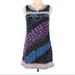 Free People Dresses | Free People | Floral Black Blue Purple Dress Multicolor Trim Women’s Size 0 | Color: Black/Purple | Size: 0