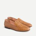 J. Crew Shoes | J. Crew Cecile Smoking Slippers Slip On Loafers Shoes Croc-Embossed Leather Sz 7 | Color: Brown/Tan | Size: 7