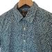 Michael Kors Shirts | Michael Kors Mens L Trim Stretch Fit S/S Floral Stripe Shirt Blue | Color: Blue | Size: L