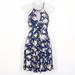 American Eagle Outfitters Dresses | Aeo Soft & Sexy Keyhole Neckline Halter Dress | Color: Blue/Cream | Size: Xxs