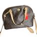 Coach Bags | Coach 'Peyton' Signature Cora Domed Satchel (F26184) Classic Brown W/Tan Leather | Color: Brown/Red/Tan | Size: Os