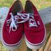 Vans Shoes | Euc Red Canvas Low Top Vans Men’s 8.5, Women’s 10. | Color: Red | Size: 10