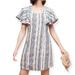 Anthropologie Dresses | Akemi + Kin Anthropologie Jovanie Tunic Flutter Ruffle Boho Dress Size Xs | Color: Blue/Cream | Size: Xs