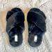 Pink Victoria's Secret Shoes | Brand New Victoria’s Secret Pink Black Fuzzy Faux Fur Slippers/Slides, Size M | Color: Black | Size: Medium