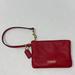 Coach Bags | Coach Red Leather Zipper Closure Wristlet Gold Hardware Small Wallet Wristlet | Color: Gold/Red | Size: Os