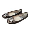 Michael Kors Shoes | Michael Kors Logo Silver Grey Leather Shoes | Color: Gray | Size: 8