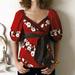 Anthropologie Tops | Anthropologie Lithe Snowshoe Red Embroidered Top Size 8 | Color: Brown/Red | Size: 8