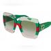 Gucci Accessories | Authentic Gucci Gg0178s Oversized Sunglasses Green Red Gold Logo Oversized 54mm | Color: Green/Red | Size: Os