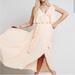 Free People Dresses | Free People Fiona Embroidered Maxi Wrap Dress Peach Size S | Color: Cream/Orange | Size: S