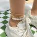 Free People Jewelry | Layered Anklet Bracelets Set | Color: Gold/Red/White | Size: Os