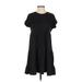 J.Crew Casual Dress - Mini Crew Neck Short sleeves: Black Print Dresses - Women's Size X-Small