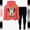 Disney Matching Sets | Disney Minnie Mouse Mickey Mouse Fleece Hoodie And Leggings Outfit Set (Size 6x) | Color: Black/Red | Size: 6xg