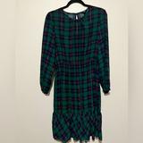 J. Crew Dresses | Jcrew Casual Holiday Plaid Dress Size Mp | Color: Blue/Green | Size: M