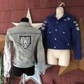 Lularoe Jackets & Coats | Lularoe Denim Jacket Gray Tiger Graphic Studded Floral Purple Lot Of 2 Size Xs | Color: Gray/Purple | Size: Xs