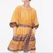 J. Crew Dresses | Euc J Crew 100% Cotton Yellow Floral Print Dress Balloon Sleeves W Tie Sz M | Color: Yellow | Size: M