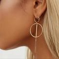 Anthropologie Jewelry | Drop Round Earrings | Color: Gold | Size: Os