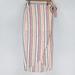 Free People Skirts | Free People Skirt Womens 6 Pink White Aubrey Sarong Striped Cotton Wrap Midi | Color: Pink/White | Size: 6