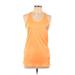 Adidas Active Tank Top: Orange Print Activewear - Women's Size Large