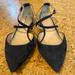 J. Crew Shoes | J Crew Cross Strap Pointed Toe Flats Navy Blue Sparkle Strap Holiday Size 10 | Color: Blue | Size: 10