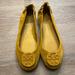 Tory Burch Shoes | Brand New Tory Burch Minnie Suede Foldable Ballet Shoes - Mustars | Color: Yellow | Size: 6