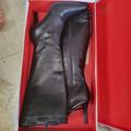 Coach Shoes | Coach Bella Waxy Calf Black Leather Heel Boots Size 10 | Color: Black | Size: 10