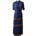 Free People Dresses | Free People Womens Blue Rare Feelings Tie Waist Ruffles Lined Maxi Dress S/M? | Color: Blue | Size: S/M?
