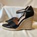 J. Crew Shoes | J. Crew Jute Wedge Sandals In Leather | Color: Black | Size: 8