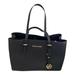 Michael Kors Bags | Michael Kors Luggage Black Large Saffiano Leather Jet Set Travel Tote Bag | Color: Black/Gold/Red/Tan | Size: Os