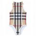 Burberry Swim | Burberry Baby Girl Check Nylon Swimsuit | Color: Cream | Size: 3tg